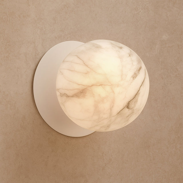 Odessa Large LED Wall Light 8.5W 3000K Marble Opal & Matt White - LM002WL026