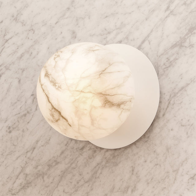 Odessa Large LED Wall Light 8.5W 3000K Marble Opal & Matt White - LM002WL026