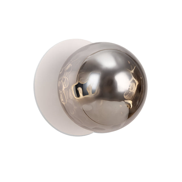 Odessa Large Molten Ripple LED Wall Light 8.5W 3000K Smoky & Matt White - LM002WL027