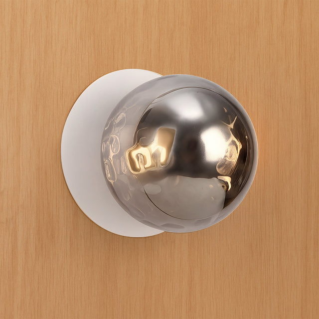 Odessa Large Molten Ripple LED Wall Light 8.5W 3000K Smoky & Matt White - LM002WL027