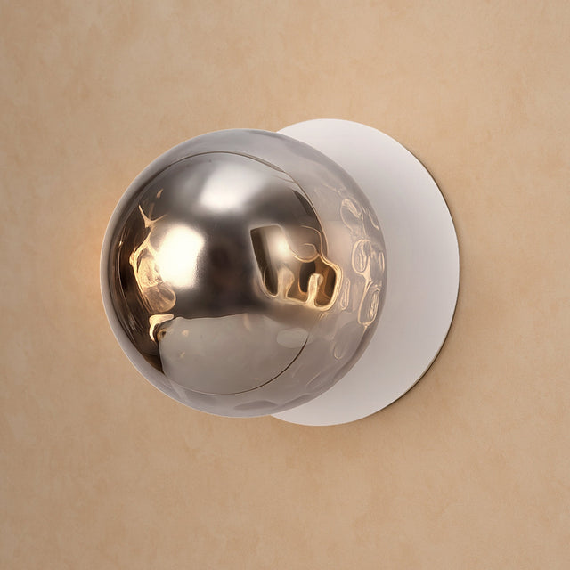 Odessa Large Molten Ripple LED Wall Light 8.5W 3000K Smoky & Matt White - LM002WL027