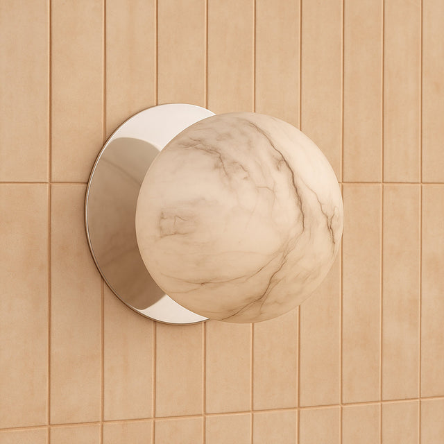 Odessa Large LED Wall Light 8.5W 3000K Marble Opal & Chrome - LM002WL030