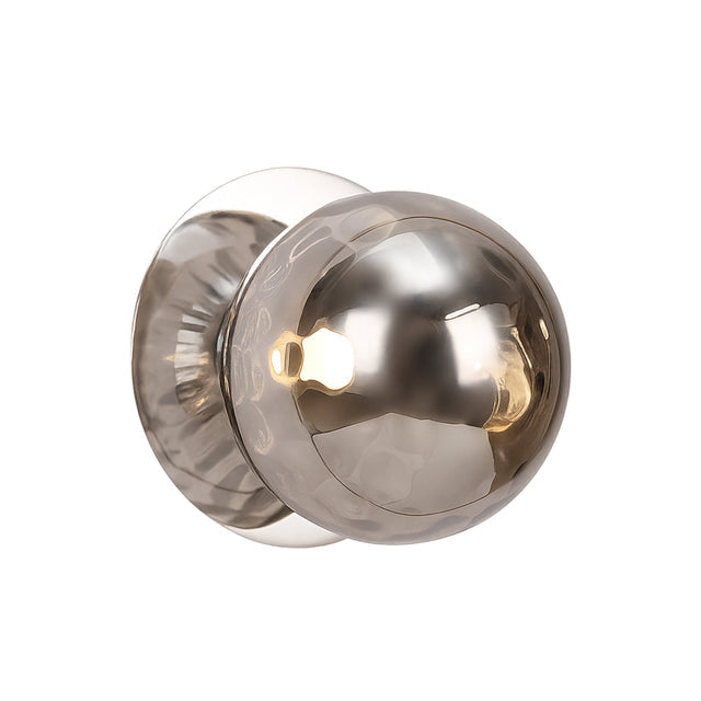 Odessa Large Molten Ripple LED Wall Light 8.5W 3000K Smoky & Chrome - LM002WL031