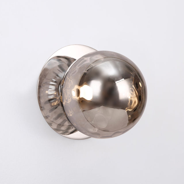 Odessa Large Molten Ripple LED Wall Light 8.5W 3000K Smoky & Chrome - LM002WL031