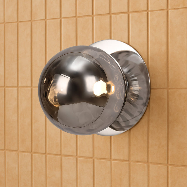 Odessa Large Molten Ripple LED Wall Light 8.5W 3000K Smoky & Chrome - LM002WL031