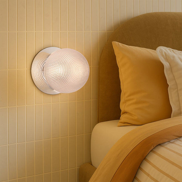 Odessa Large Diamond Cut LED Wall Light 8.5W 3000K Clear & Chrome - LM002WL032