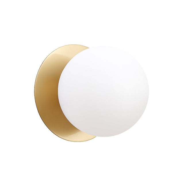 Odessa Large LED Wall Light 8.5W 3000K Frosted Opal & Brass - LM002WL033