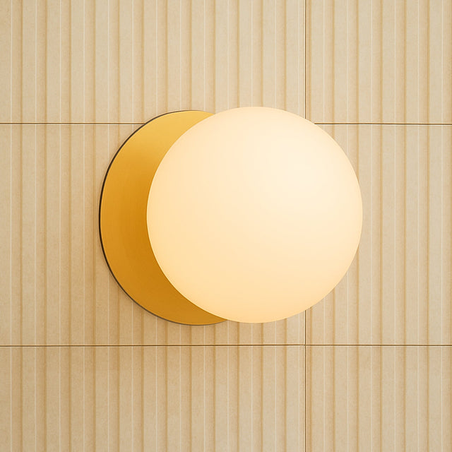 Odessa Large LED Wall Light 8.5W 3000K Frosted Opal & Brass - LM002WL033