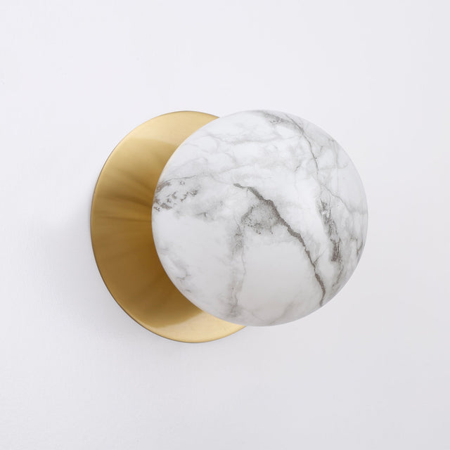 Odessa Large LED Wall Light 8.5W 3000K Marble Opal & Brass - LM002WL034