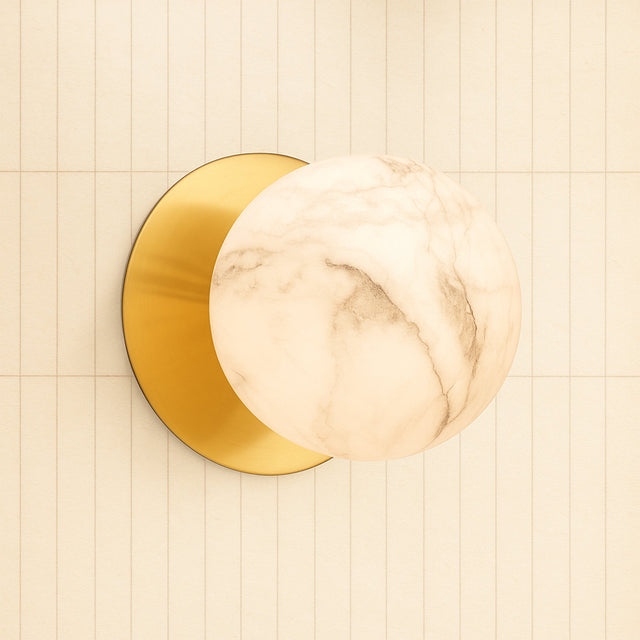 Odessa Large LED Wall Light 8.5W 3000K Marble Opal & Brass - LM002WL034