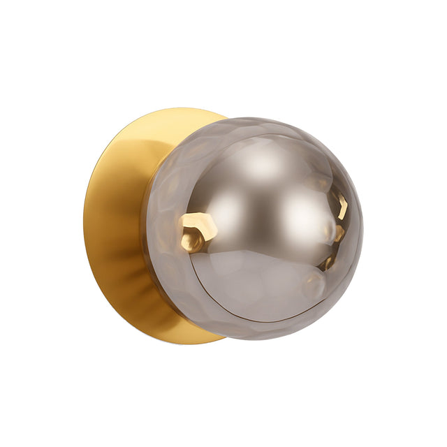 Odessa Large Molten Ripple LED Wall Light 8.5W 3000K Smoky & Brass - LM002WL035