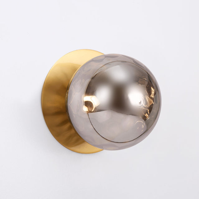 Odessa Large Molten Ripple LED Wall Light 8.5W 3000K Smoky & Brass - LM002WL035