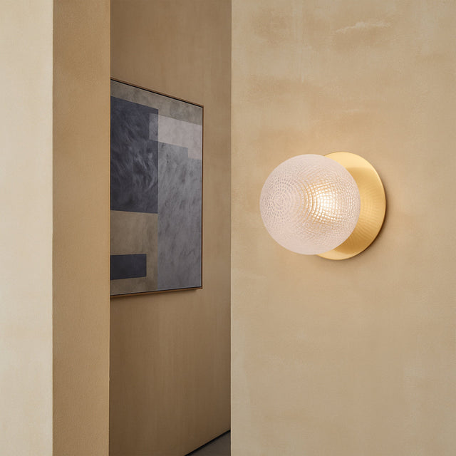 Odessa Large Diamond Cut LED Wall Light 8.5W 3000K Clear & Brass - LM002WL036