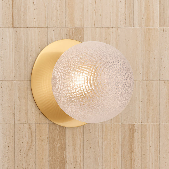 Odessa Large Diamond Cut LED Wall Light 8.5W 3000K Clear & Brass - LM002WL036