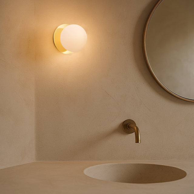 Odessa Large LED Wall Light 8.5W 3000K Frosted Opal & Gold - LM002WL037
