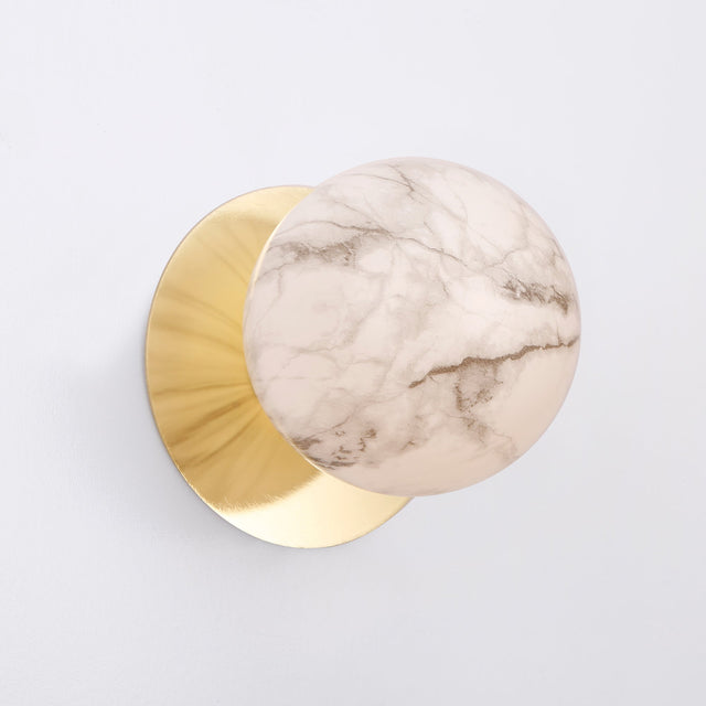 Odessa Large LED Wall Light 8.5W 3000K Marble Opal & Gold - LM002WL038