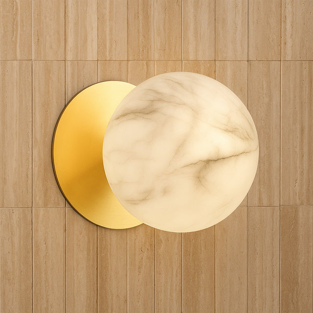 Odessa Large LED Wall Light 8.5W 3000K Marble Opal & Gold - LM002WL038