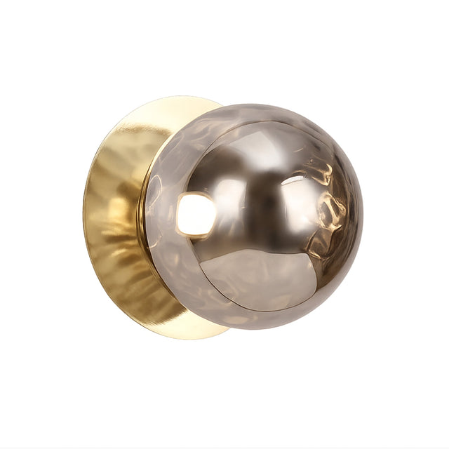 Odessa Large Molten Ripple LED Wall Light 8.5W 3000K Smoky & Gold - LM002WL039