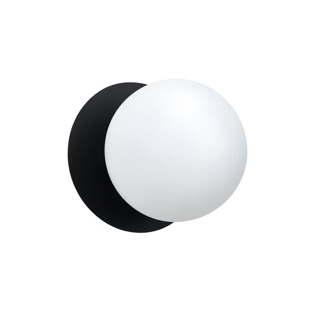 Odessa Small LED Wall Light 8.5W 4000K Frosted Opal & Matt Black - LM002WL041