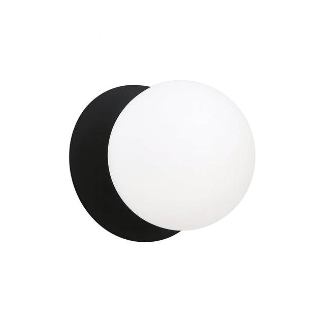 Odessa Small LED Wall Light 8.5W 4000K Frosted Opal & Matt Black - LM002WL041