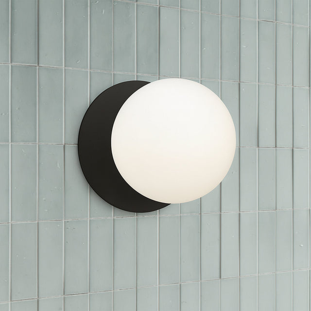 Odessa Small LED Wall Light 8.5W 4000K Frosted Opal & Matt Black - LM002WL041