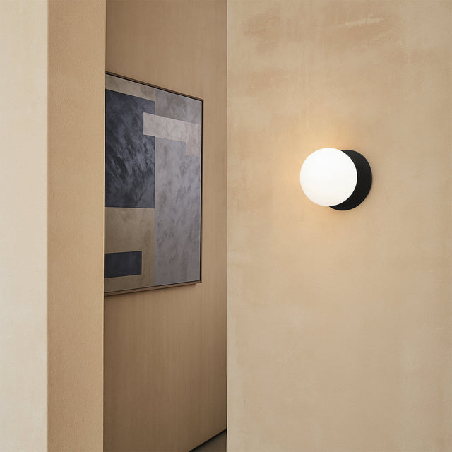 Odessa Small LED Wall Light 8.5W 4000K Frosted Opal & Matt Black - LM002WL041