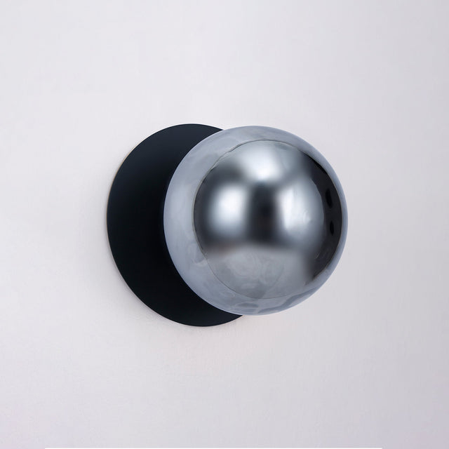 Odessa Small Molten Ripple LED Wall Light 8.5W 4000K Smoky & Matt Black - LM002WL043