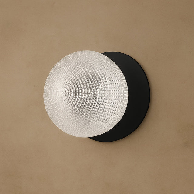 Odessa Small Diamond Cut LED Wall Light 8.5W 4000K Clear & Matt Black - LM002WL044