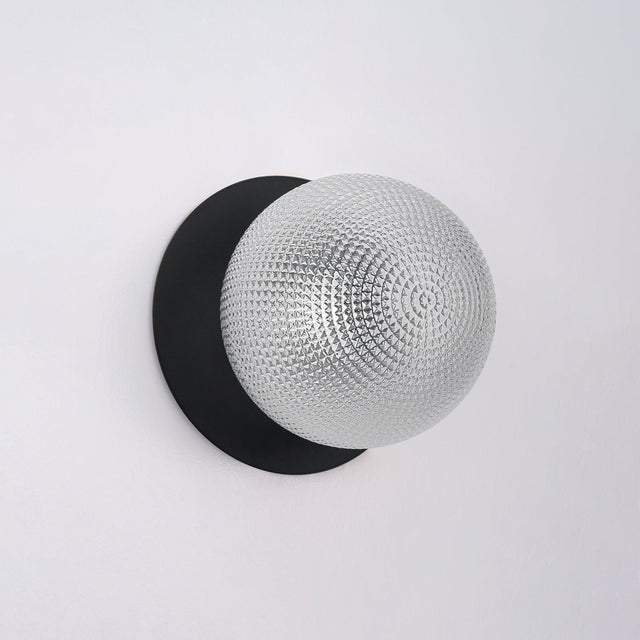 Odessa Small Diamond Cut LED Wall Light 8.5W 4000K Clear & Matt Black - LM002WL044