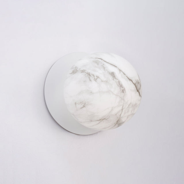 Odessa Small LED Wall Light 8.5W 4000K Marble Opal & Matt White - LM002WL046