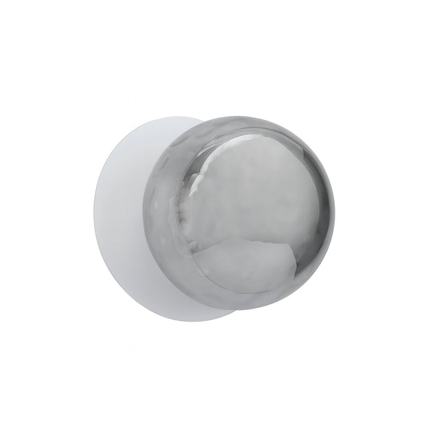 Odessa Small Molten Ripple LED Wall Light 8.5W 4000K Smoky & Matt White - LM002WL047