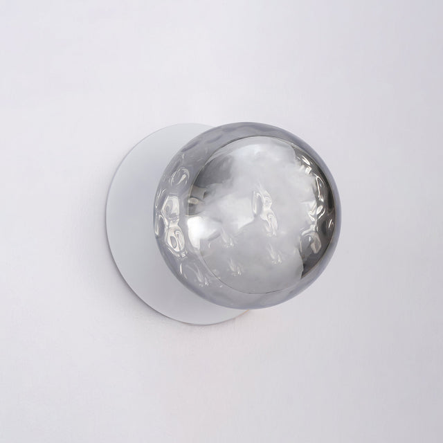 Odessa Small Molten Ripple LED Wall Light 8.5W 4000K Smoky & Matt White - LM002WL047