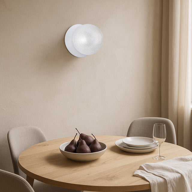 Odessa Small Diamond Cut LED Wall Light 8.5W 4000K Clear & Matt White - LM002WL048
