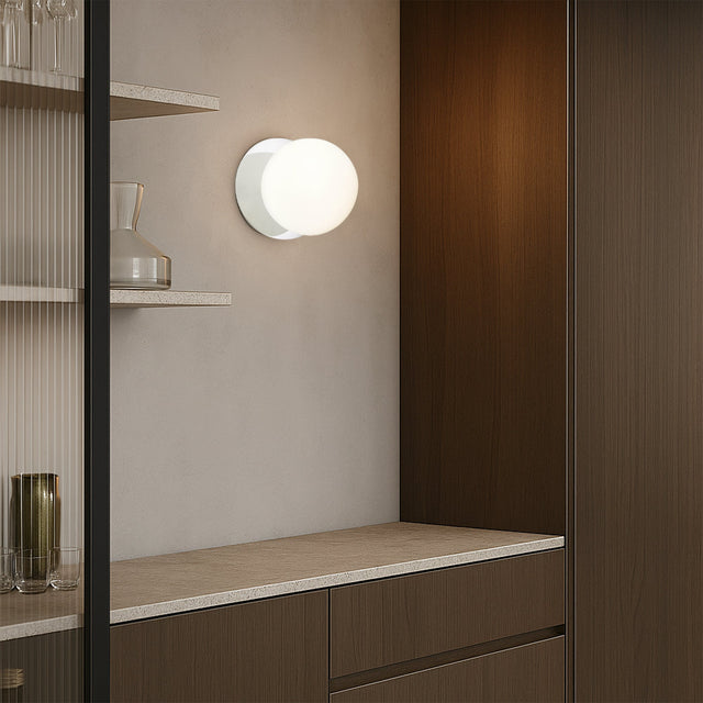 Odessa Small LED Wall Light 8.5W 4000K Frosted Opal & Chrome - LM002WL049