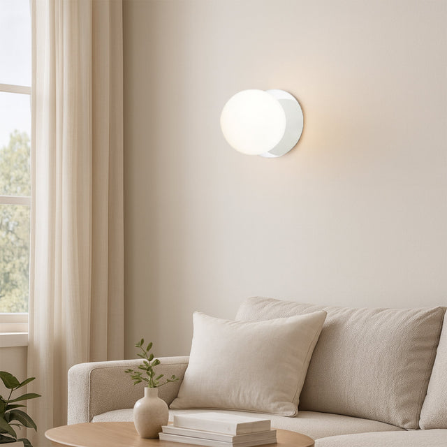 Odessa Small LED Wall Light 8.5W 4000K Frosted Opal & Chrome - LM002WL049