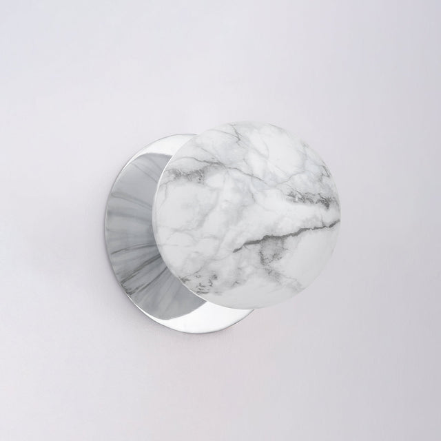 Odessa Small LED Wall Light 8.5W 4000K Marble Opal & Chrome - LM002WL050