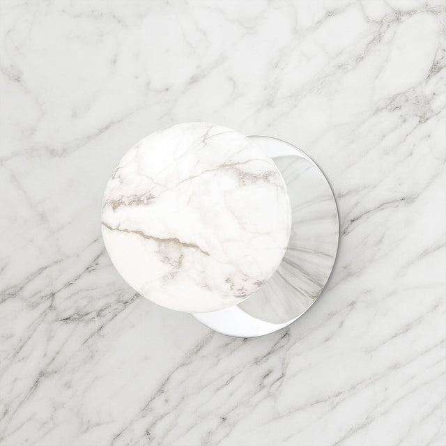 Odessa Small LED Wall Light 8.5W 4000K Marble Opal & Chrome - LM002WL050