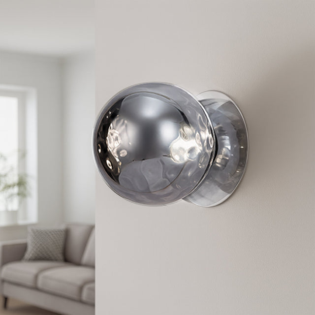 Odessa Small Molten Ripple LED Wall Light 8.5W 4000K Smoky & Chrome - LM002WL051