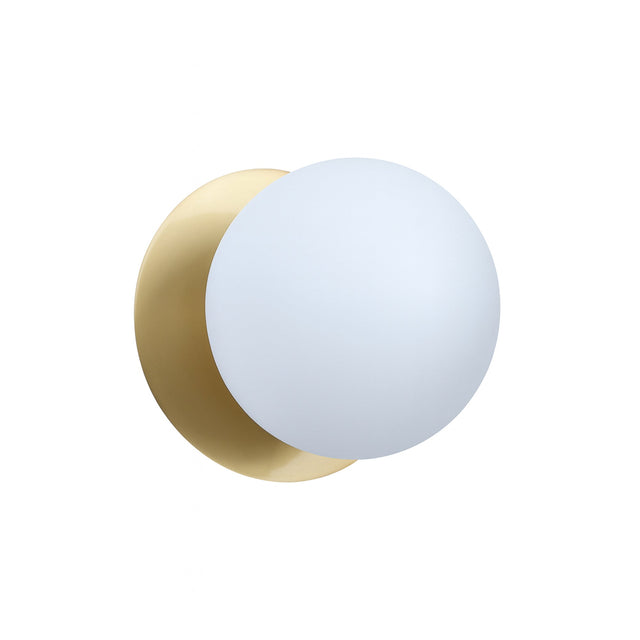 Odessa Small LED Wall Light 8.5W 4000K Frosted Opal & Brass - LM002WL053