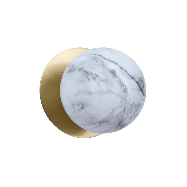 Odessa Small LED Wall Light 8.5W 4000K Marble Opal & Brass - LM002WL054
