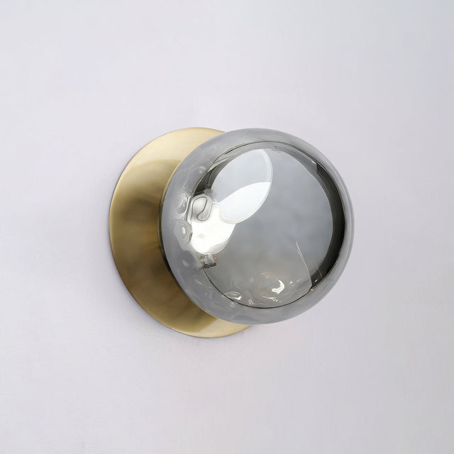 Odessa Small Molten Ripple LED Wall Light 8.5W 4000K Smoky & Brass - LM002WL055