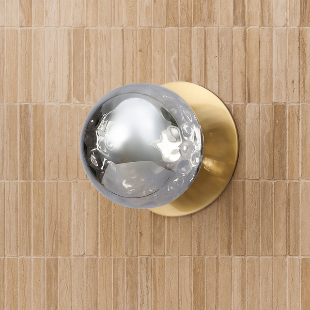 Odessa Small Molten Ripple LED Wall Light 8.5W 4000K Smoky & Brass - LM002WL055