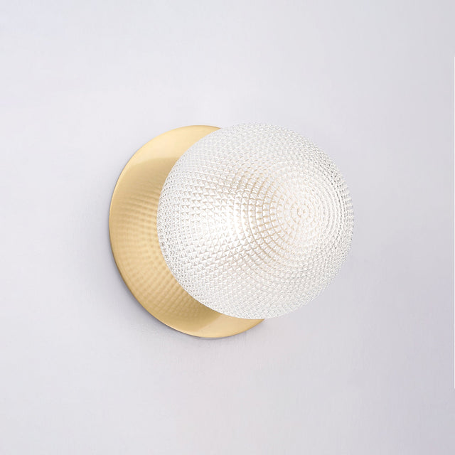 Odessa Small Diamond Cut LED Wall Light 8.5W 4000K Clear & Brass - LM002WL056