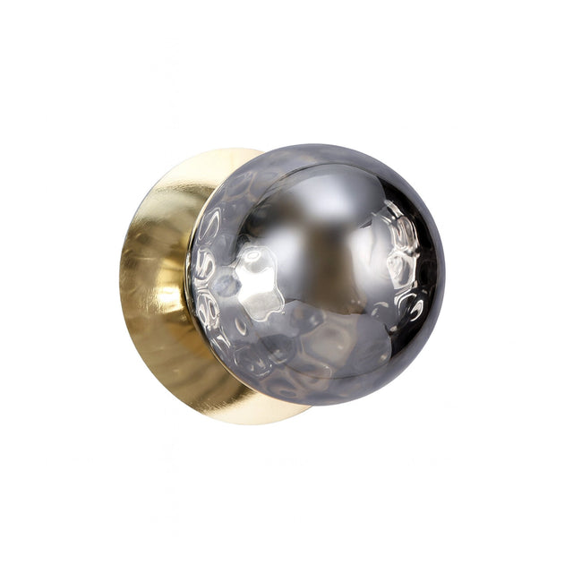 Odessa Small Molten Ripple LED Wall Light 8.5W 4000K Smoky & Gold - LM002WL059