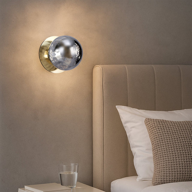 Odessa Small Molten Ripple LED Wall Light 8.5W 4000K Smoky & Gold - LM002WL059