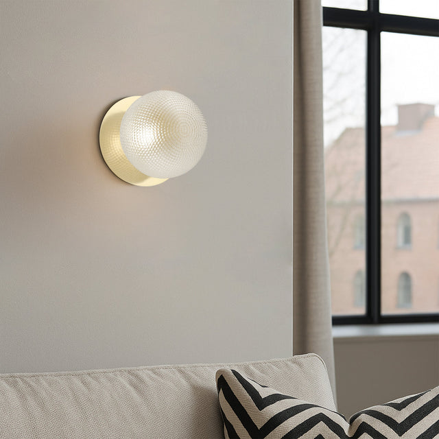 Odessa Small Diamond Cut LED Wall Light 8.5W 4000K Clear & Gold - LM002WL060