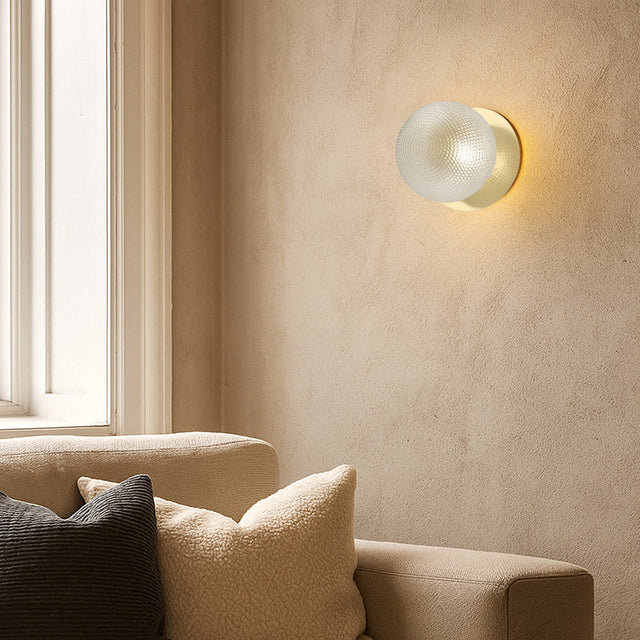 Odessa Small Diamond Cut LED Wall Light 8.5W 4000K Clear & Gold - LM002WL060