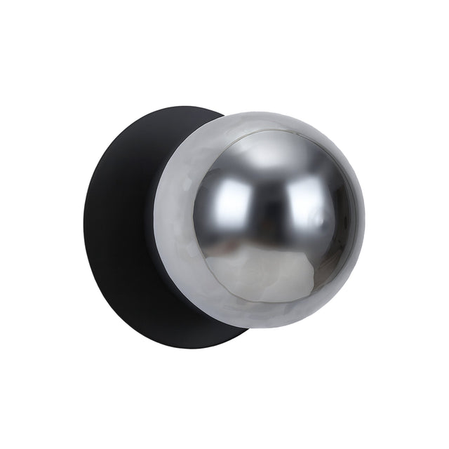 Odessa Large Molten Ripple LED Wall Light 8.5W 4000K Smoky & Matt Black - LM002WL063