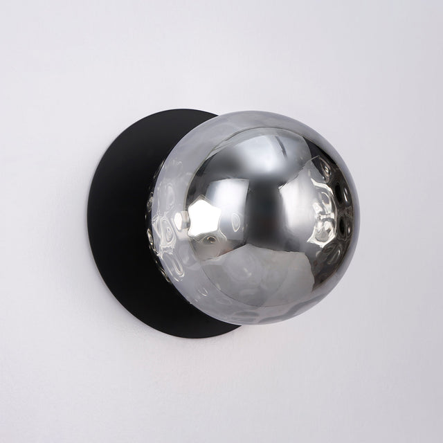 Odessa Large Molten Ripple LED Wall Light 8.5W 4000K Smoky & Matt Black - LM002WL063