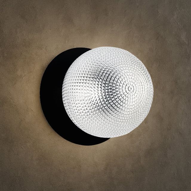Odessa Large Diamond Cut LED Wall Light 8.5W 4000K Clear & Matt Black - LM002WL064